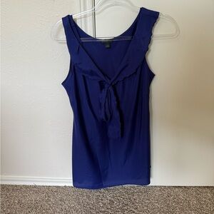 Banana Republic Royal Blue Tie-Front Tank Top